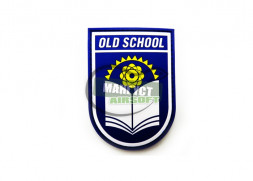 Шеврон "OLD SCHOOL" / синий с белым, желтым/размер 65х90 мм