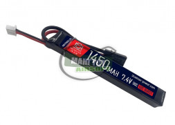 Blue MAX Аккумулятор  7,4В 1450мАч 30C (60С burst) Stick (15x16.5x115)мм /AUG, G36, М-серия цевье, MP40, АК под крышку/