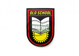 Шеврон "OLD SCHOOL" / черный с желтым, красным, белым/размер 65х90 мм  
