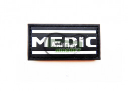 Шеврон с надписью "MEDIC" /черный с белым/ размер 70х35 мм   