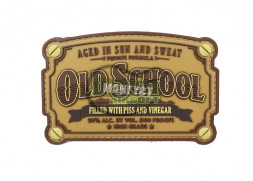 Шеврон "OLD SCHOOL" 2 (ПВХ)/коричневый на песочном/размер 55х89 мм/ 