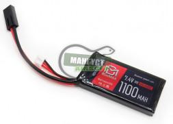 Blue MAX Аккумулятор  7,4В 1100мАч 30C (burst 60C) PEQ (mini brick) /11,2x34x72,5 mm/PEQ/AN-15, AUG, P90, MP-40, ПКМ, РПК, M-249, приклад весло/